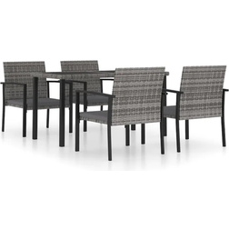 vidaXL 3065713 Juego de comedor de patio, 1 Mesa incl. 4 Sillas