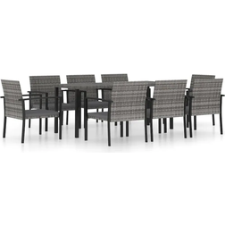 vidaXL 3065716 Juego de comedor de patio, 1 Mesa incl. 8 Sillas