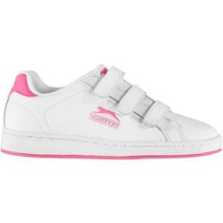 Slazenger Jr Ash Vel Trainers - White/Cerise