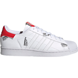 Adidas Superstar Vivid Red Logo Print