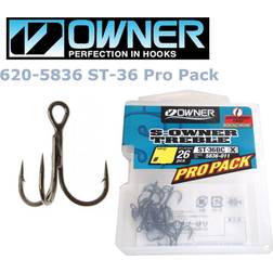Owner ST-36 Treble Hooks Pro Pack Size 16 - 26 Pcs