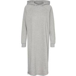 Noisy May Long Sweat Dress - Light Grey Melange