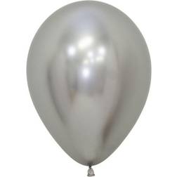 Amscan Globos De Látex Color Plata Réflex. 30 CM/R12. Bolsa De 50 Uds. #Colores Réflex #Sempertex Liragram