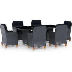 vidaXL 3060165 Essgruppe, 1 Tisch einschl. 6 Stühle