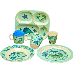 Rice Dino Melamine Dinner Set Green One Size