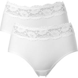 Trofé Lace Trimmed Midi Briefs 2-pack - White