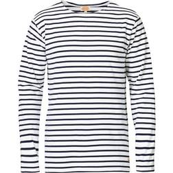 Armor-Lux Houat Héritage Stripe Longsleeve T-shirt - White/Navy