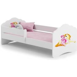 Kobi Girl with Unicorn Cot wih Mattress & Protective Edge 31.5x63"