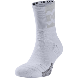 Under Armour Playmaker Crew Socks - White/Halo Gray