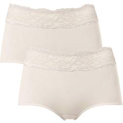 Trofé Lace Trimmed Maxi Briefs 2-Pack - Beige