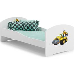 Kobi Big Exacavator Cot with Mattress 80x160cm
