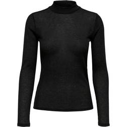 Only Diana Lurex Long Sleeve T-Shirt - Black