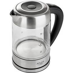 Adler AD 1247 NEW Bollitore Elettrico 1.7 L 2200 W Nocciola Stainless Steel Trasparente