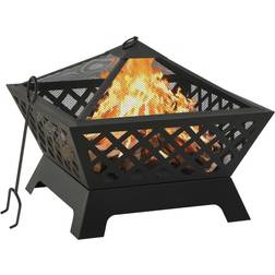 vidaXL Fireplace with Fire Fork XXL