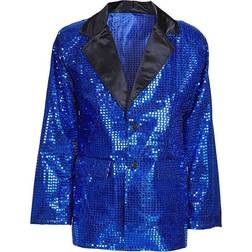 Widmann Sequin Jacket Blue with Black Collar