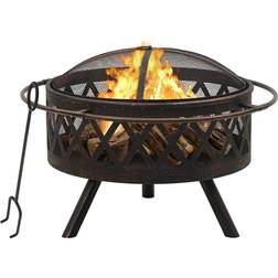 vidaXL Rustic Fireplace with Fire Fork XXL