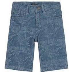 IKKS Boy's Bermuda with Palm Tree Print - Blue Denim (XS25253-82)