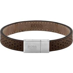 HUGO BOSS Essentials Armbånd - Brun/Sølv