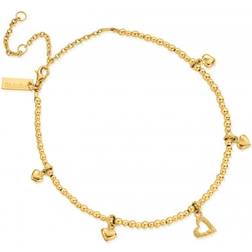 ChloBo Mini Cute Multi Heart Anklet - Gold