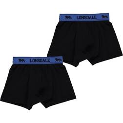 Lonsdale Junior Boy's Trunk 2-pack - Black/Brt Blue