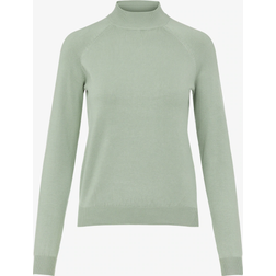 Pieces Esera Ls High Neck Knit Green Female