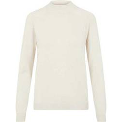 Pieces Esera Ls High Neck Knit White Female