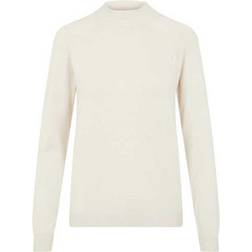 Pieces Esera Ls High Neck Knit - White