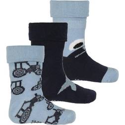 Minymo Baby Sock w. Pattern 3-pack - Dark Navy (5066-778)