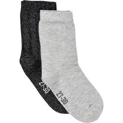 Minymo Socks 2-pack - Light Grey Melange (5078-130)