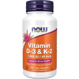 Now Foods Vitamin D3 & K2 1000iu 120 Stk.