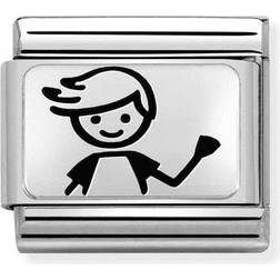 Nomination Composable Classic Link Boy Charm - Silver/Black