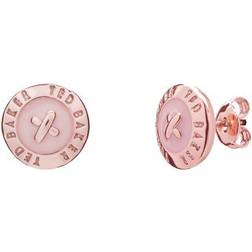 Ted Baker Mini Button Earrings - Rose Gold/Baby Pink