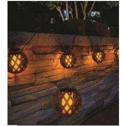 Veli Line Solar Cell with Flame Effect Black Ljusslinga 5 Lampor 5st