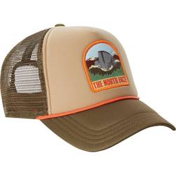 The North Face Valley Trucker Cap - Twill Beige/Military Olive/Flame
