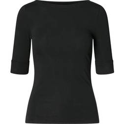 Lauren Ralph Lauren Cotton Boatneck Top - Black