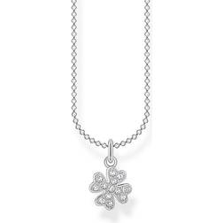 Thomas Sabo Cloverleaf Pavé Necklace - Silver/Transparent