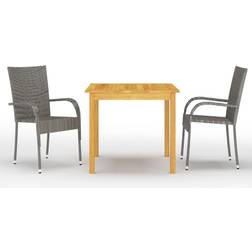 vidaXL 3067691 Ensemble repas de patio, 1 Table incluse 2 Chaises