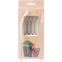 Muurla Pailles en verre Lot de 4 Transparent