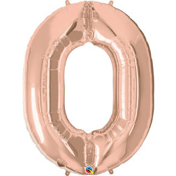 Qualatex Latex Ballons 34 Inch Metallic Number 0 Rose Gold