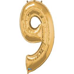 Qualatex Latex Ballons 34 Inch Metallic Number 9 Gold