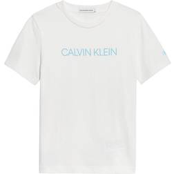 Calvin Klein Kid's Institutional T-shirt - Bright White/Blue