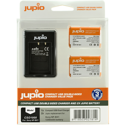 Jupio Value Pack with 2x NP-BX1 Battery and Compact USB Double-Sided Charger