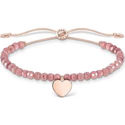 Thomas Sabo Charm Club Heart Bracelet - Rose Gold/Beige/Pearl