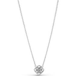 Pandora Rose Petals Collier Necklace - Silver/Transparent