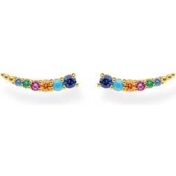 Thomas Sabo Climber Earrings - Gold/Corundum/Multicolour