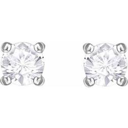 Swarovski Clous d'oreilles Stilla Attract, Taille ronde, Blanches, Métal rhodié