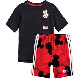 adidas Infant Disney Mickey Mouse Summer Set - Black/White/Vivid Red (GM6939)