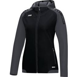 JAKO Hooded Jacket Champ - Zwart/Grijs