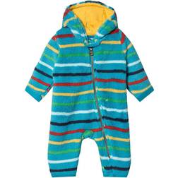 Frugi Ted Fleece Snuggle Suit - Tobermory Rainbow Stripe