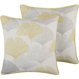 Beliani Candytuft 2-pack Komplet pyntepude Yellow/Grey (45x45cm)